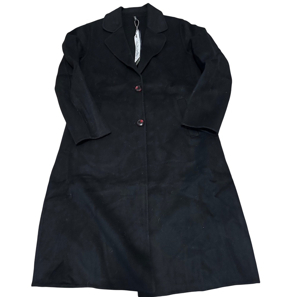 Snow Danzhi Double Sided Long Wool Coat Black XXL  (see pics for measurements)